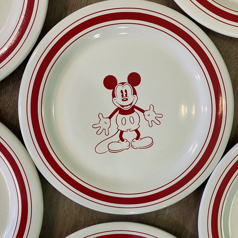 10 Vintage Disney Mickey Mouse 11"Dinner Plates. 1987, Disney Shopping Inc.